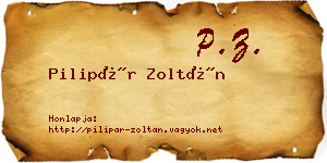 Pilipár Zoltán névjegykártya